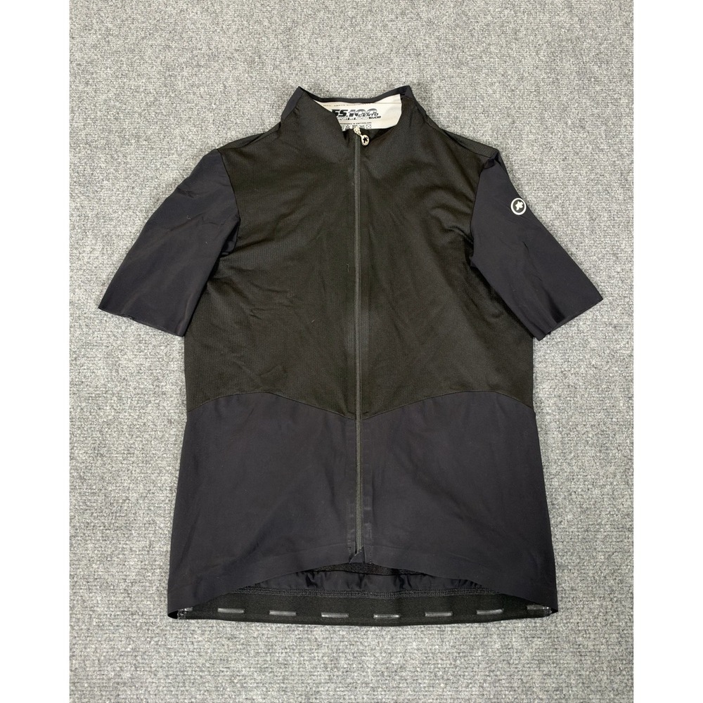 ASSOS SS.13 Men's Medium Black Short Sleeve Full Zip Cycling Jersey Swiss